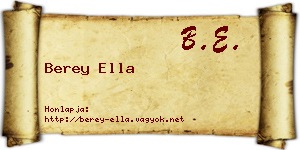 Berey Ella névjegykártya